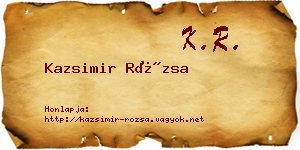 Kazsimir Rózsa névjegykártya