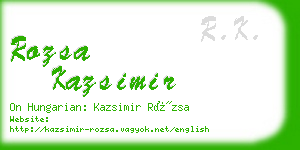 rozsa kazsimir business card